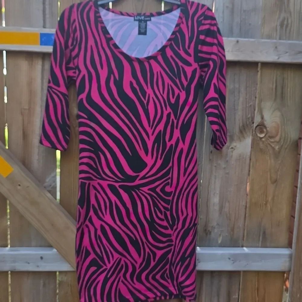 Pink and Black Zebra Print Dress